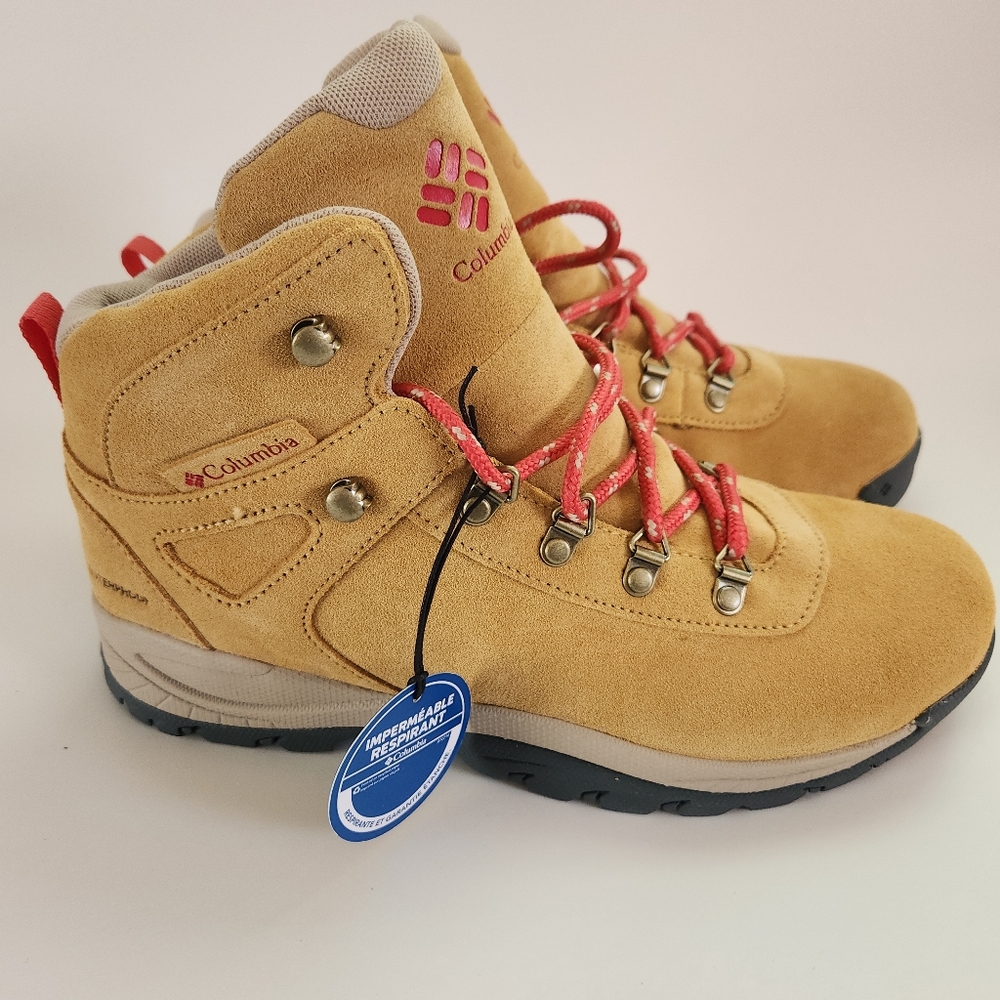 Columbia Womens Hiking Boots 9.5 Yoncalla Suede Brown Red Waterproof